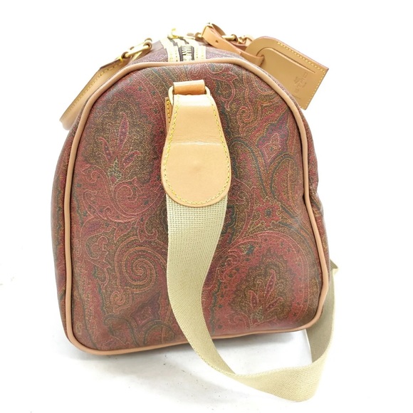 ETRO Milano Red Paisley Boston Weekend Bag With Carry Strap 50 cm - Picture 6 of 15